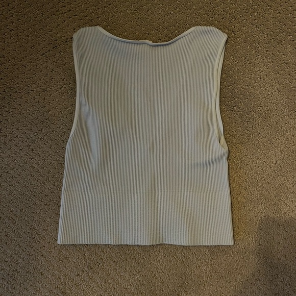 Light Blue Ribbed Tank Top - Picture 2 of 2